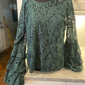 Green lace top